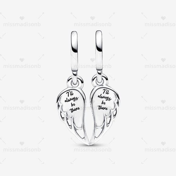 Pandora Sparkling Splitable Angel Wings Dangle Charm - Picture 2 of 5